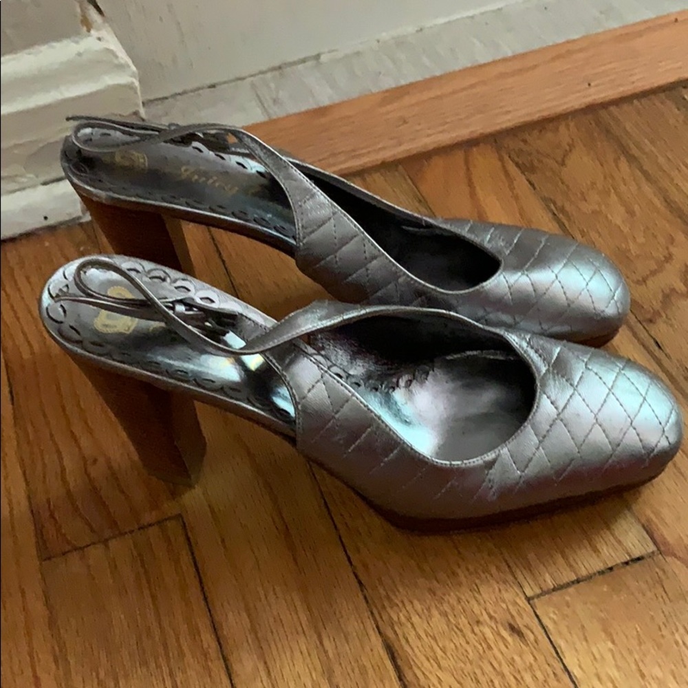 Juicy couture silver heels size 9 made in Italy
